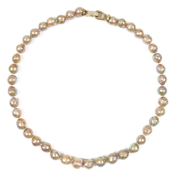 Barock-Perlenkette in metallischem Multi-Color