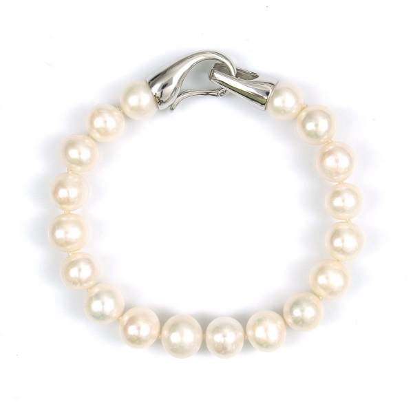 Perlenarmband in Weiß mit 10 mm Perlen