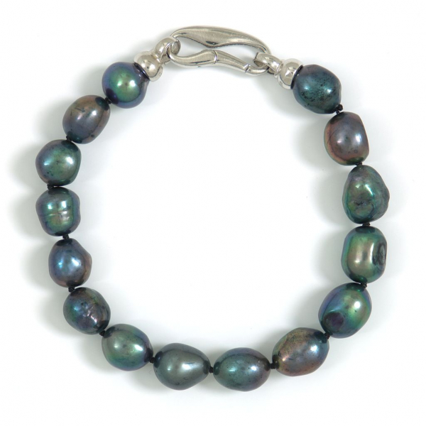 Semi-Barockes Perlen-Armband in Peacock mit 10 mm Perlen