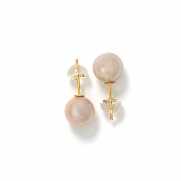 Perlen Ohrstecker mit 8mm runden Perlen in Rosa