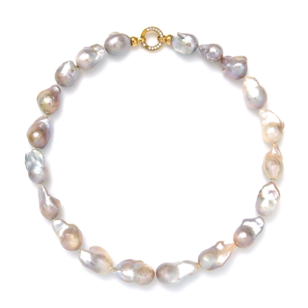 Barock-Perlenkette in Lavendel