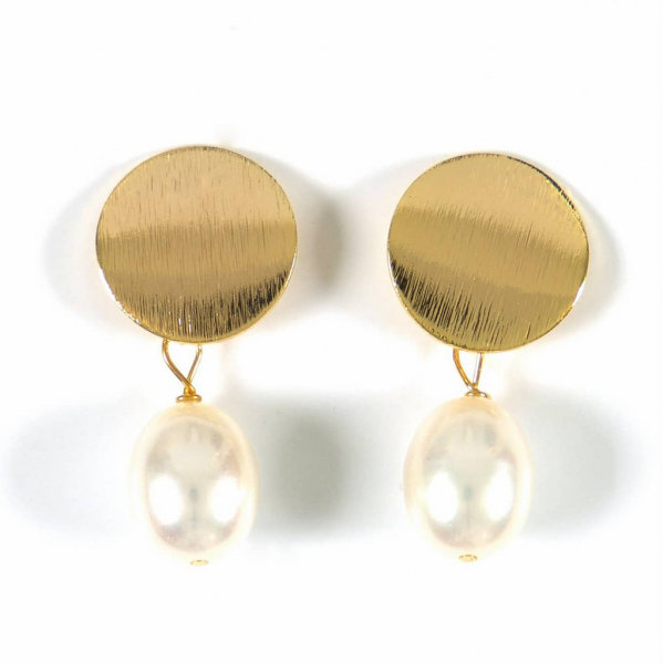 Perlen Ohrstecker mit tropfenförmigen Perlen in Weiß