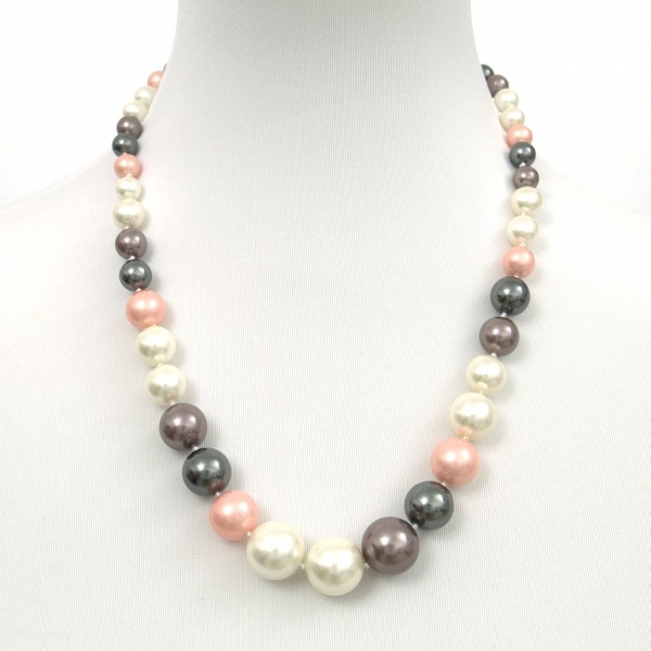Perlenkette aus Muschelkernperlen in 8-16 mm multicolor