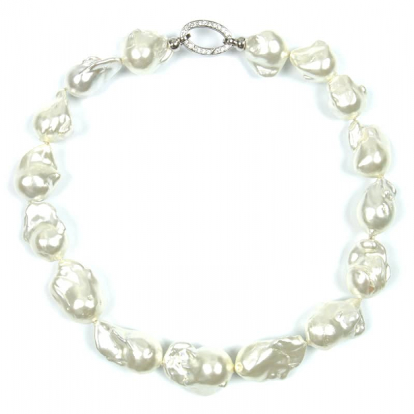 Barock-Perlenkette in Weiß