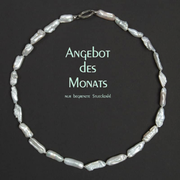 Biwa-Perlenkette in Weiß