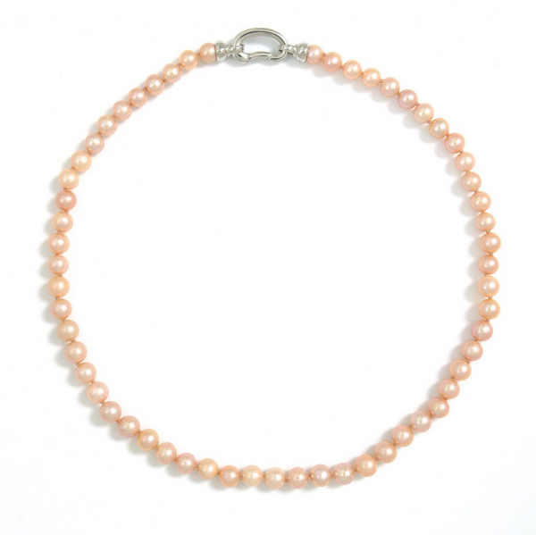 Perlenkette in Peach mit 7 mm Perlen