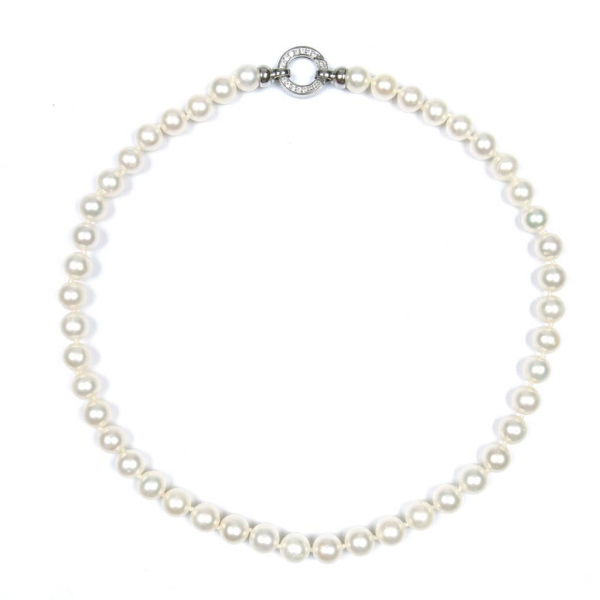 Perlenkette in Weiß mit 9 mm Perlen