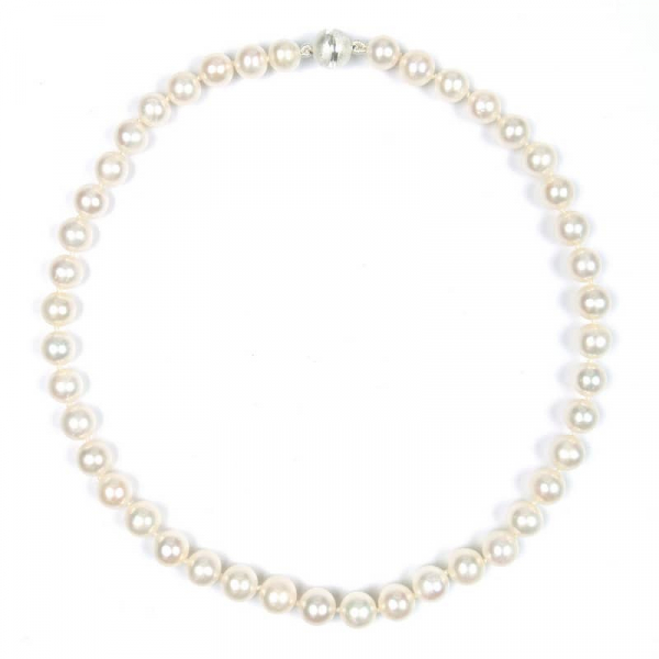 Perlenkette in Weiß mit 10 mm Perlen
