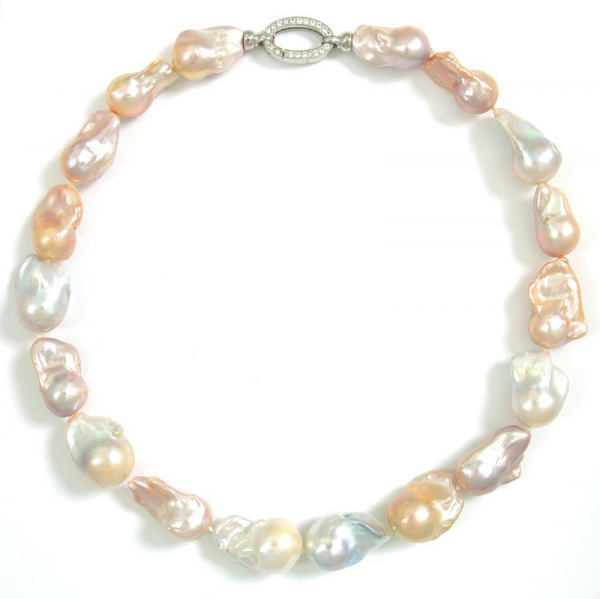 Herausragende Barock-Perlenkette in Multi-Color
