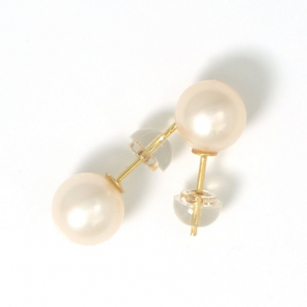 Perlen Ohrstecker mit 8,6mm runden Perlen in Weiß
