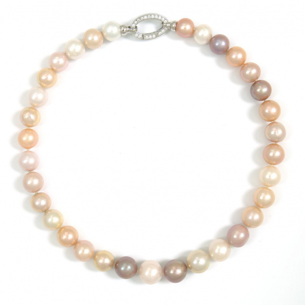 Perlen Collier in Multi-Color mit 12,2 -14,5 mm Perlen