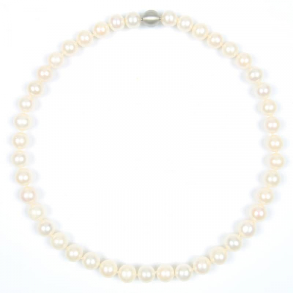 Perlenkette in Weiß mit 10 mm Perlen