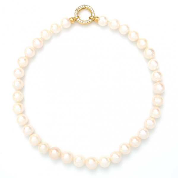 Perlenkette in Weiß mit 11,5-13,0mm Perlen