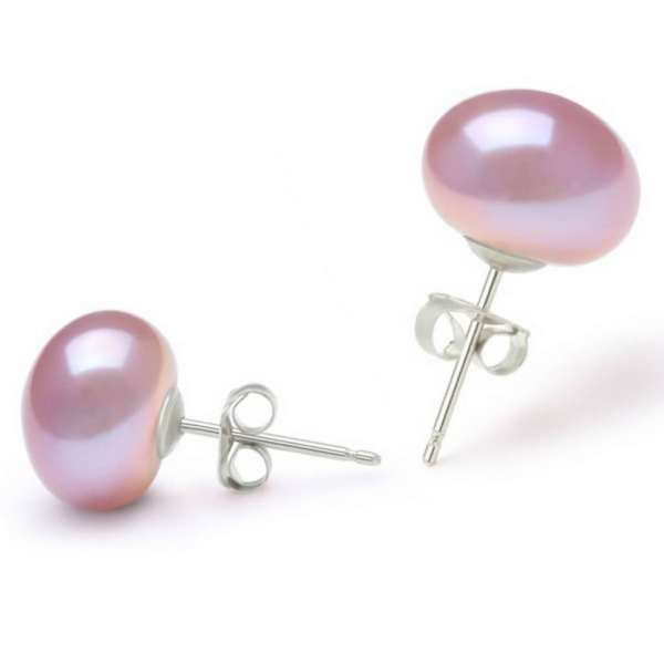 Perlen Ohrstecker mit 10mm Bouton-Perlen in Ice Pink