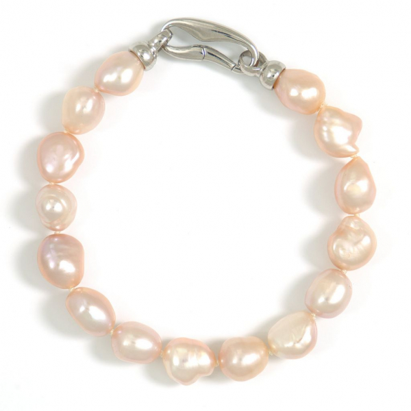 Semi Barockes Perlen-Armband 10 mm in Ice Pink