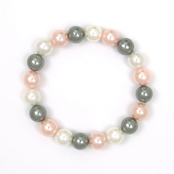 Armband: 10 mm Perlen in multicolor