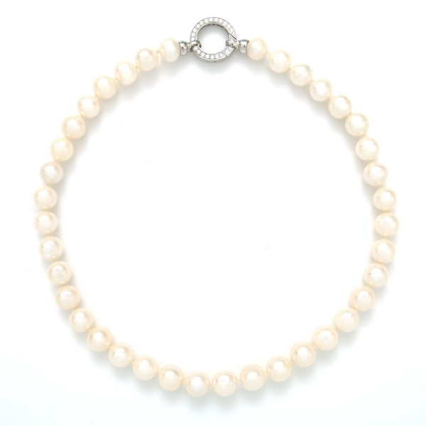 Perlenkette in Weiß mit 11mm Perlen