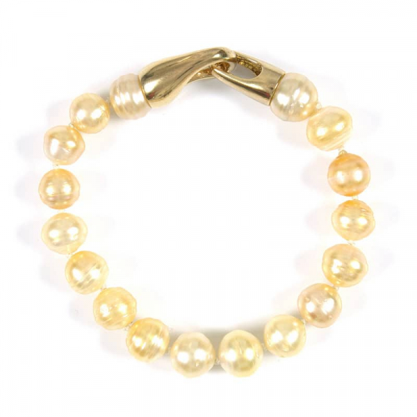 Südsee Perlen-Armband mit goldenen Perlen