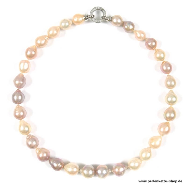 Edison Perlenkette in Naturtönen mit 11-13mm Perlen