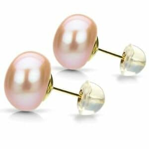 Perlen Ohrstecker mit 11mm Bouton Perlen in Rosa