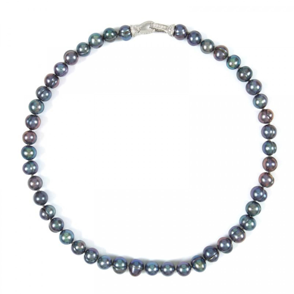 Perlenkette in Peacock mit 9,5-10,5mm Perlen